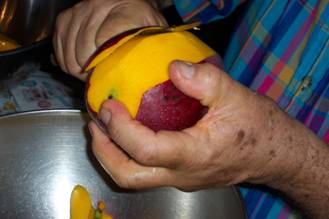 Peeling a Mango